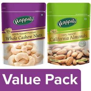 1205701 3 happilo almonds 100 natural premium 200g cashews whole 100 natural 200g