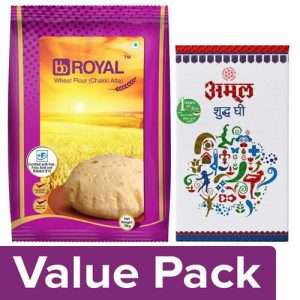 1212752 1 bb combo amul pure ghee 1 l carton bb royal superior chakki wheat atta fortified 10 kg