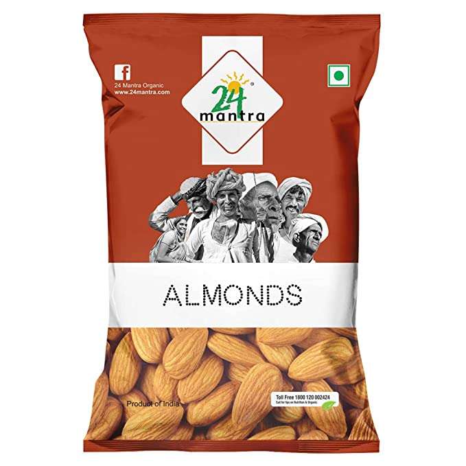 24 Mantra Almonds 100gms Dry Fruits Pack of 1