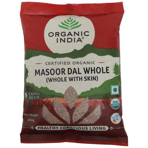 40236630 1 organic india masoor dal whole with skin rich in vitamins fibre minerals