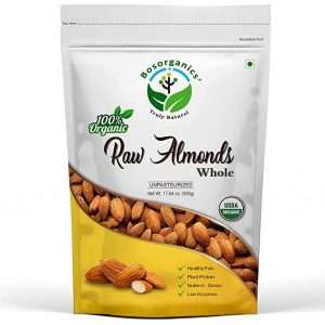 Bosorganics 100 Organic Raw Whole Almonds Kernels