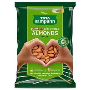 Tata Sampann 100 Pure California Almonds Whole 500g