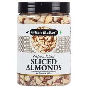 Urban Platter Sliced California Almonds 200g Badam Flakes Perfect for Garnish Baking and Salads