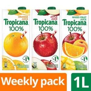 1202422 2 tropicana 100 juice orange 1 lt apple 1 lt mixed fruit 1 lt