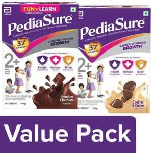 1205350 2 pediasure health drink cookies cream 400g nutritional powder premium chocolate 400g