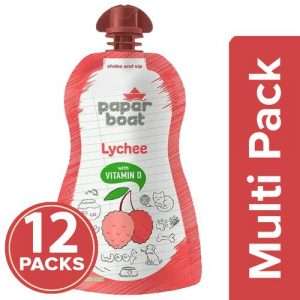 1207003 4 paper boat lychee litchi fruit juice