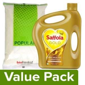 1208231 1 bb combo saffola gold pro healthy lifestyle edible oil 2x5l jar bb popular sugar 5kg