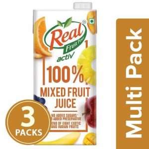 1209771 2 real activ 100 mixed fruit juice with no added sugar and preservative