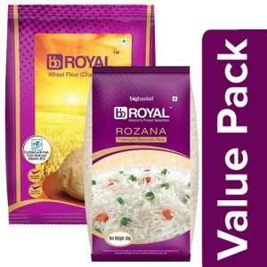 1211915 1 bb royal basmati rice rozana premium 5 kg pouch wheat flour chakki atta 10 kg