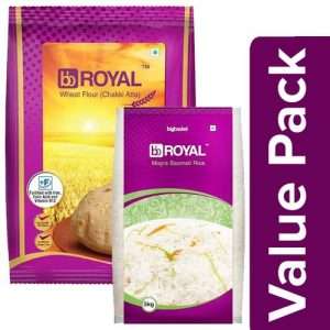 1211919 1 bb royal basmati rice mogra brokentukda 5 kg wheat flour chakki atta 10 kg