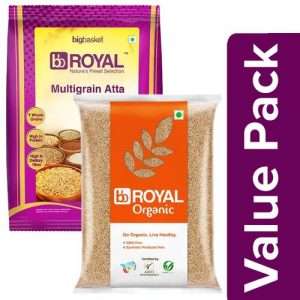 1211927 1 bb royal organic brown rice 5 kg multigrain atta 5 kg pouch