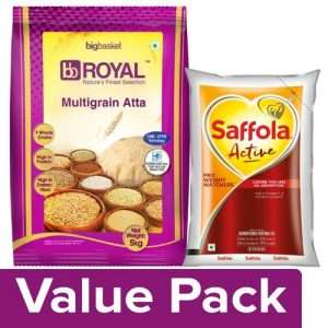 1212120 1 bb combo bb royal multigrain atta 5kg saffola active pro weight watchers edible oil 2x1l