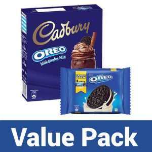 1213936 4 cadbury oreo milkshake mix 200 g vanilla creme biscuit family pack 300 g