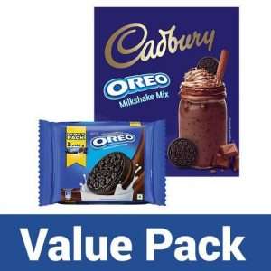 1213937 4 cadbury oreo milkshake mix 200 g oreo choco creme biscuit family pack 300 g