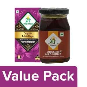 1216119 2 24 mantra organic tulsi ginger tea bags 375 g 25 bags honey himalayan 250 g