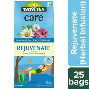 40240556 3 tata tea care rejuvenate green tea chamomile valerian root peppermint calming soothes nerves
